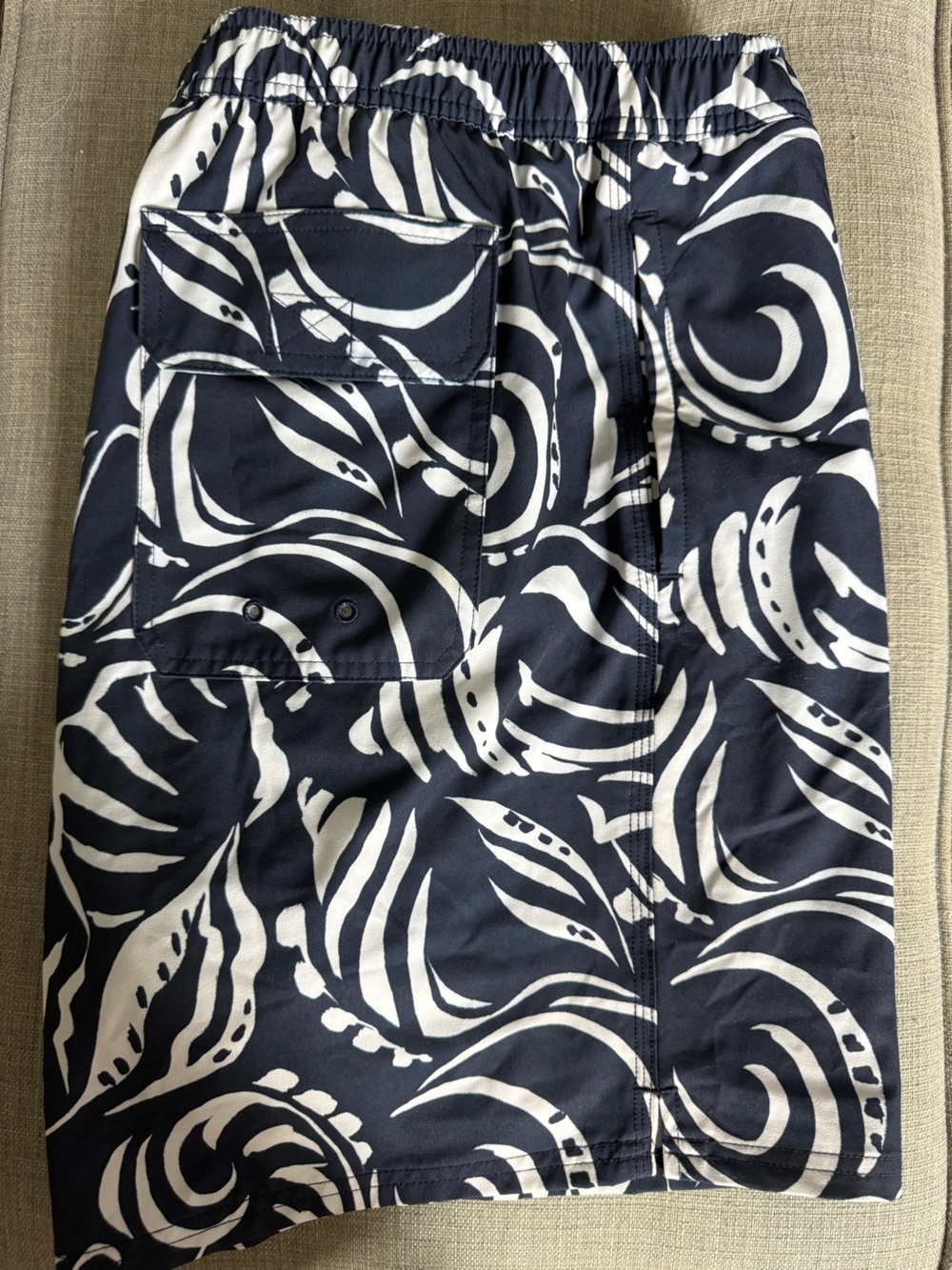 Vineyard Vines Navy & White Swirl Print Swim Trunks